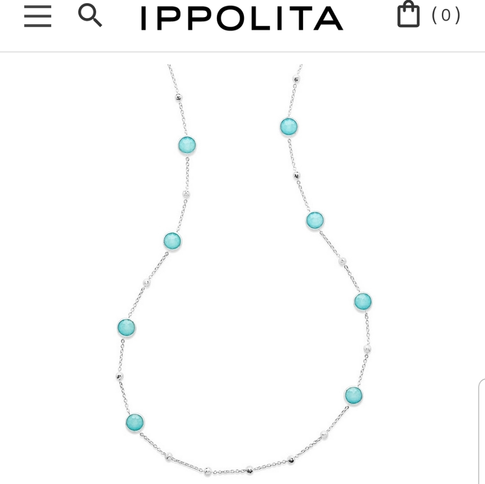 Ippolita Ball and Stone Station Necklace in Sterling Silver- new with box